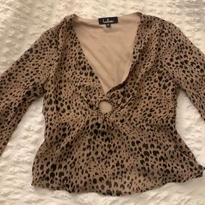 Lulus key hole shirt long sleeve